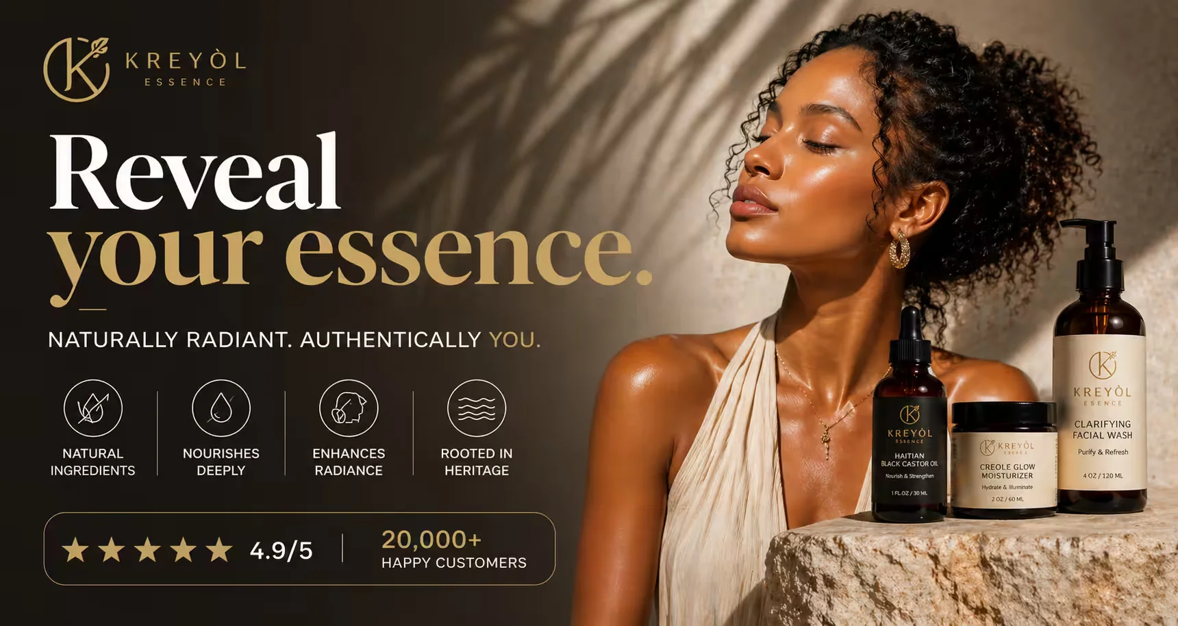 Kreyòl Essence ecommerce campaign and brand creative